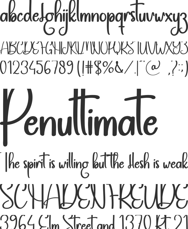 Within font preview