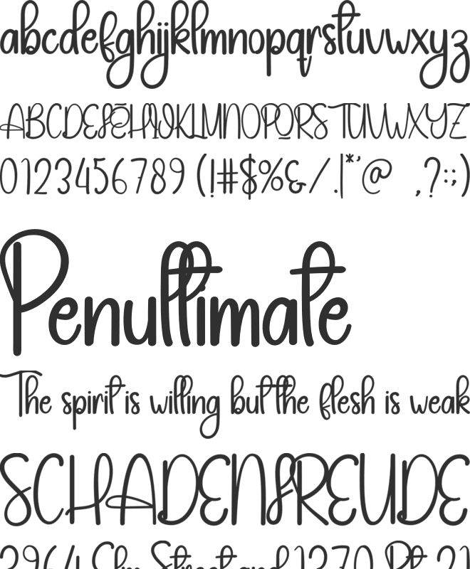 Homeback font preview