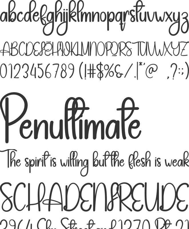 Homeback font preview