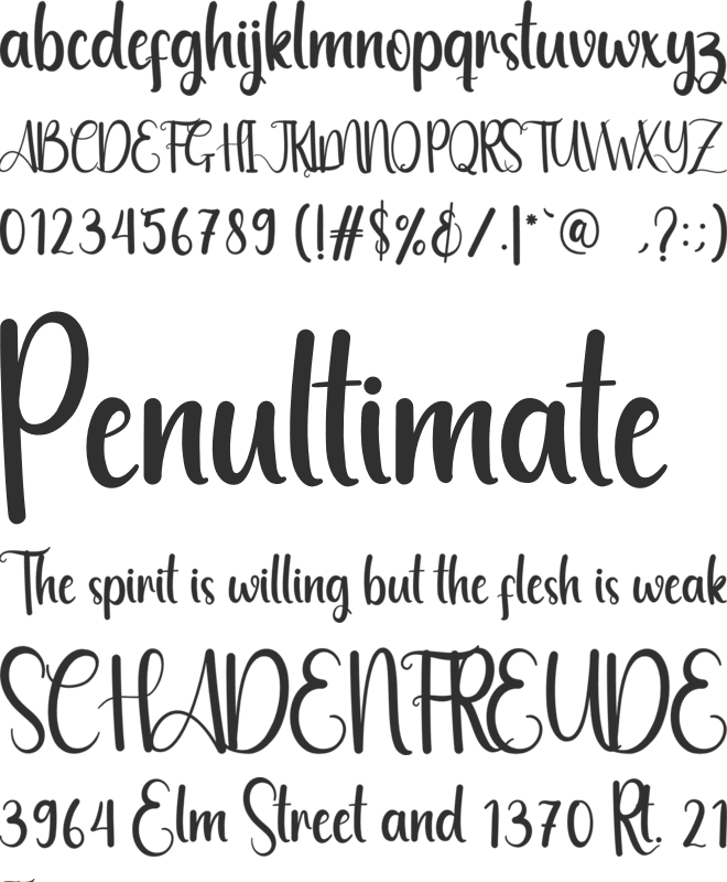 Beautifull Butterfly font preview