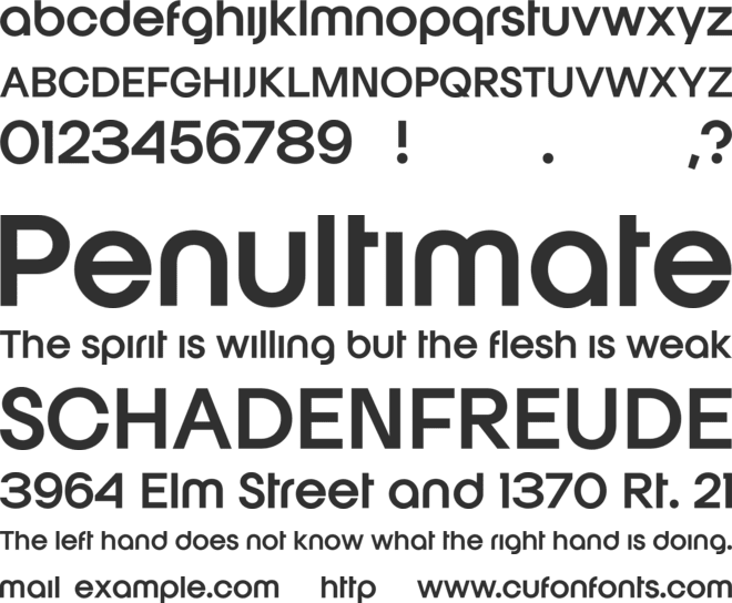Hanno Test font preview