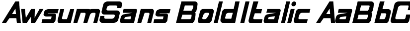 AwsumSans BoldItalic font