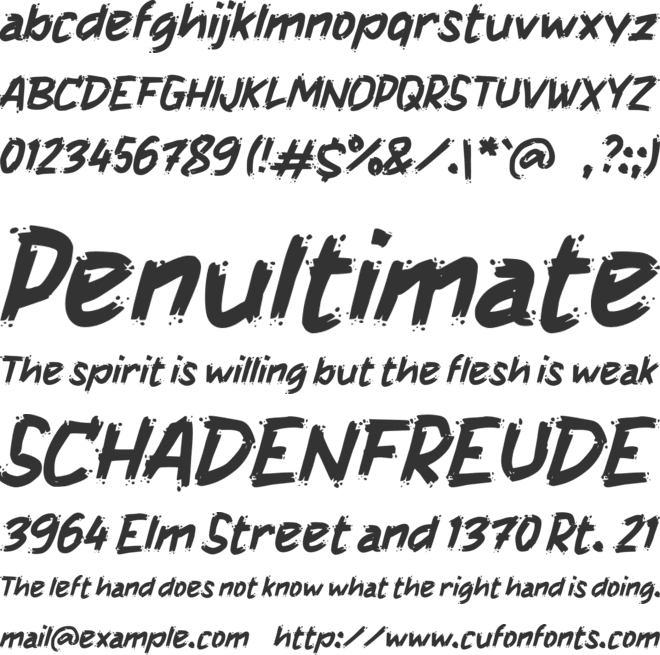 h Hamburan font preview