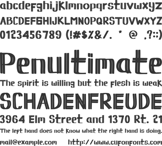 METENIC font preview