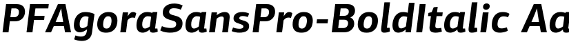 PFAgoraSansPro-BoldItalic font