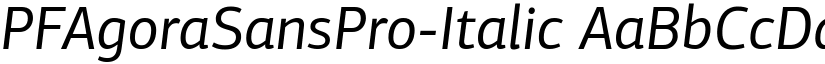 PFAgoraSansPro-Italic font