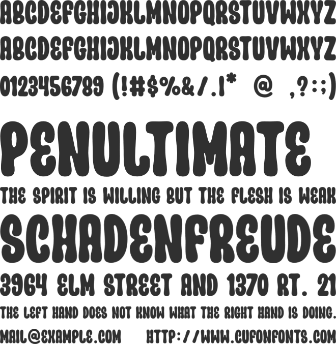 Parade Groovy font preview