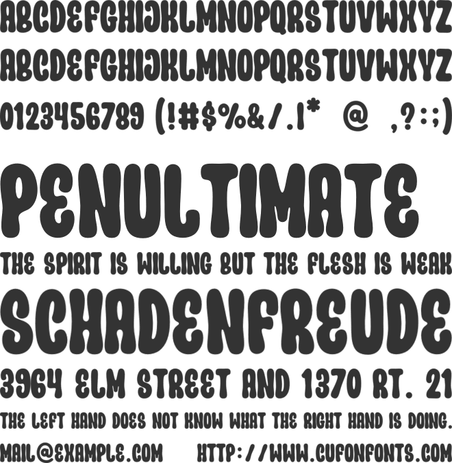 Parade Groovy font preview