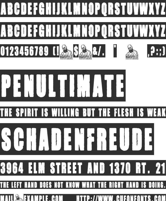 Negative Grunge Poster font preview