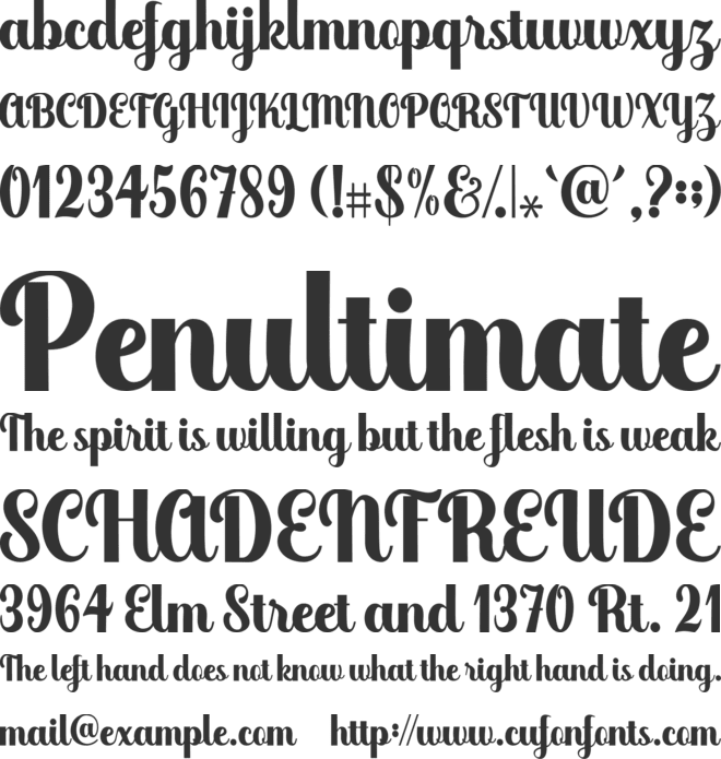 Kynthia font preview