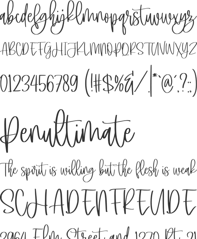 Smooth Cherry font preview