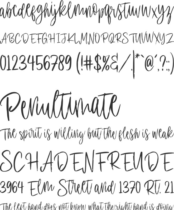 Stillovers font preview