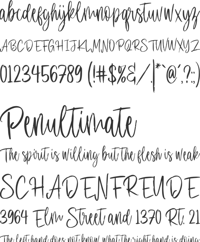 Stillovers font preview