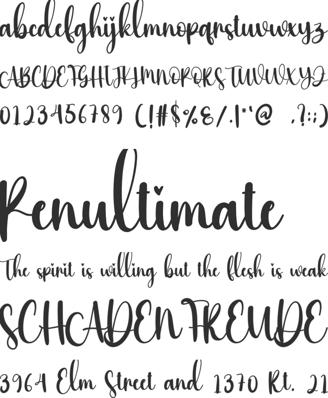 The Flowers font preview