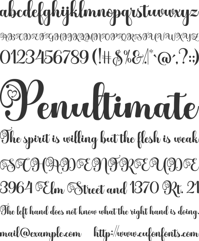 Better Spring Script font preview