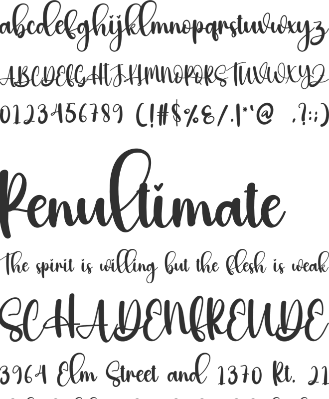 Vacation Honeymoon font preview
