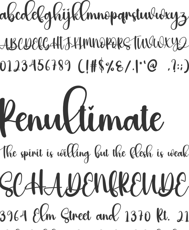 Vacation Honeymoon font preview
