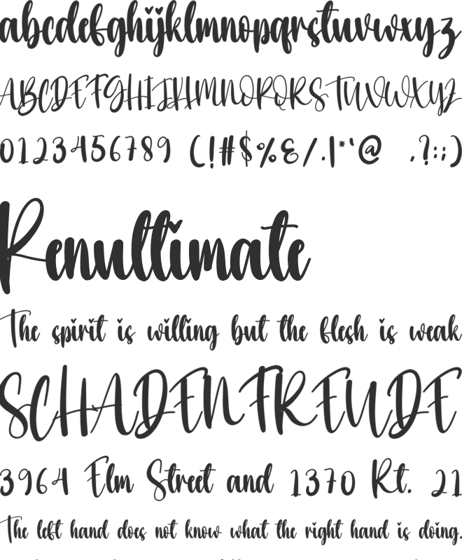 Unique Handmade font preview