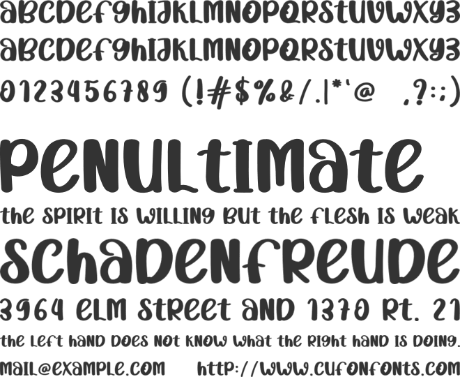 Bought Twenty font preview