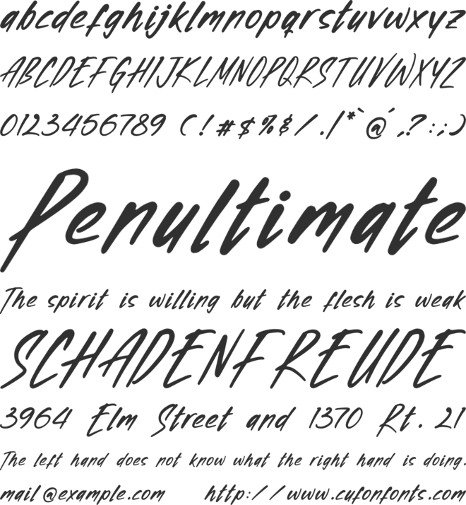 Hicktomes font preview