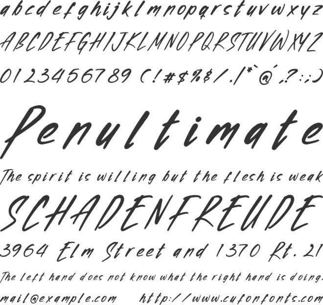 Hicktomes font preview