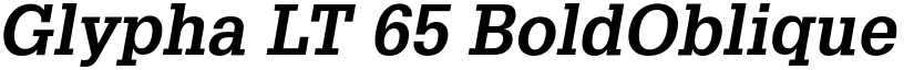 Glypha LT 65 BoldOblique font