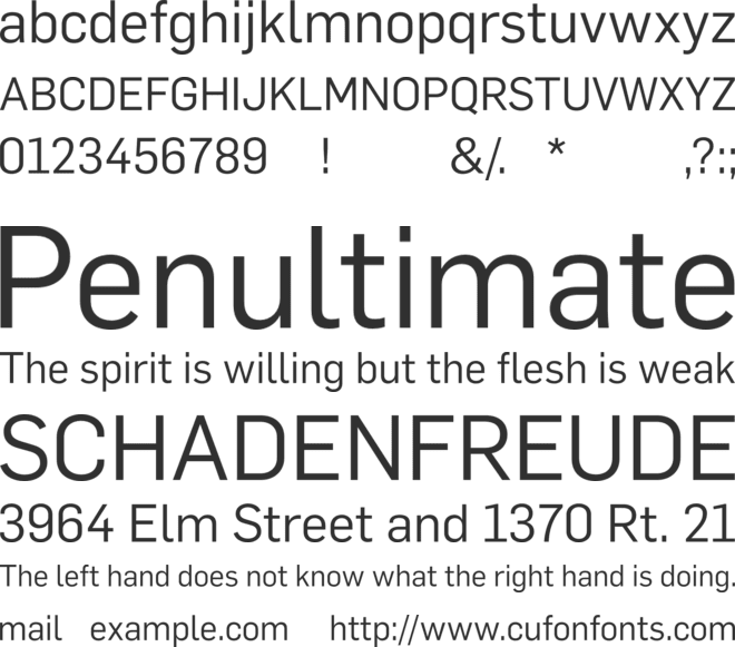 Flama Trial font preview