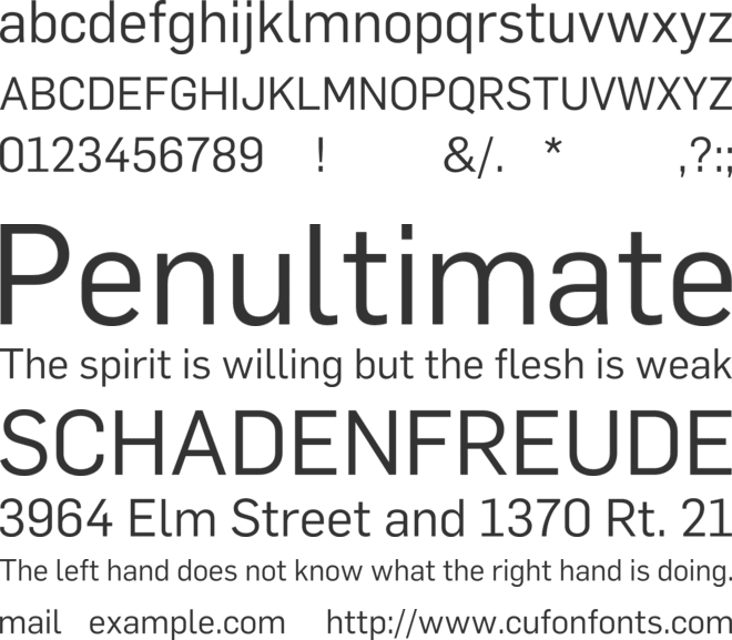 Flama Trial font preview