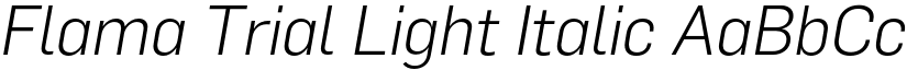 Flama Trial Light Italic font