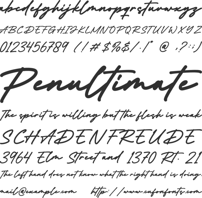 Huntley Signature font preview