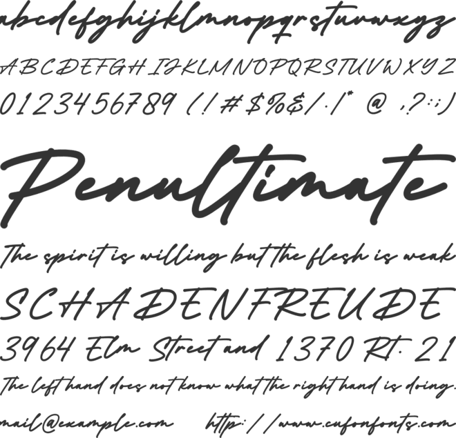 Huntley Signature font preview