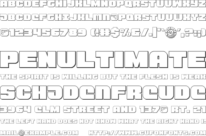 Tauro 3D font preview