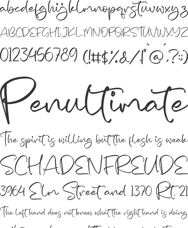 Emillea Mooneta font preview