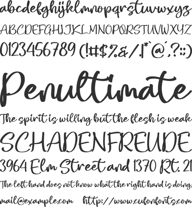 Simple Love font preview