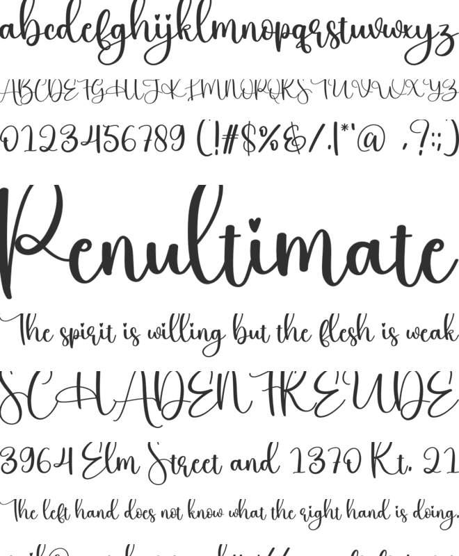 Hiking font preview
