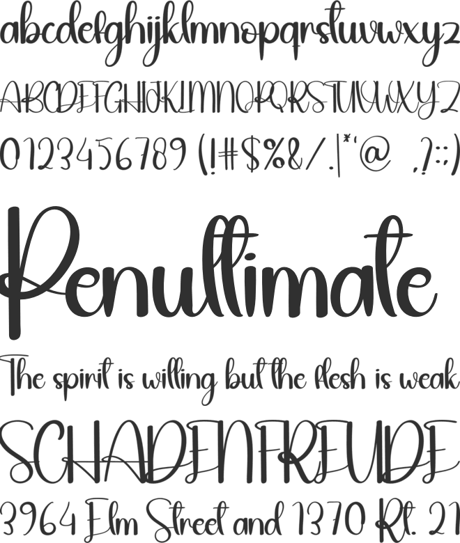 The Beach font preview