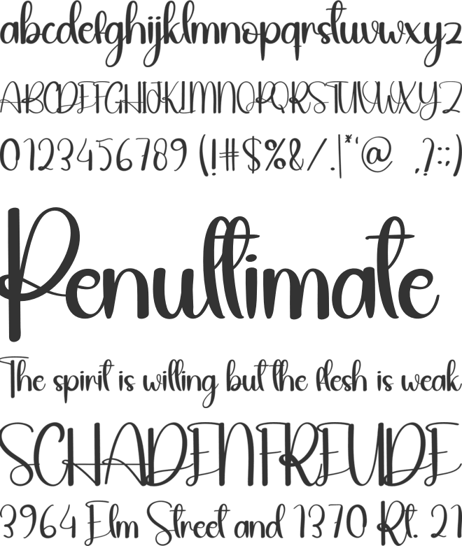 The Beach font preview