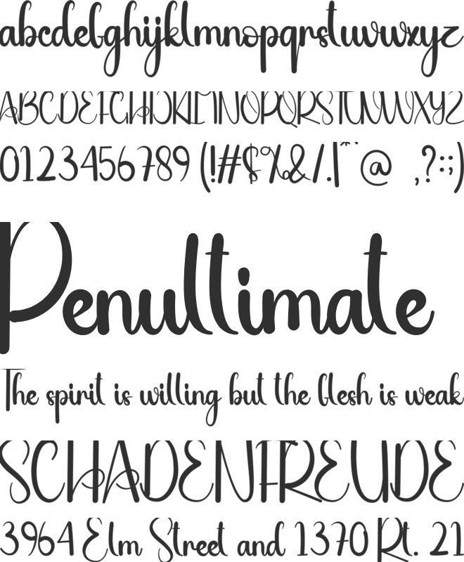 Roomline font preview