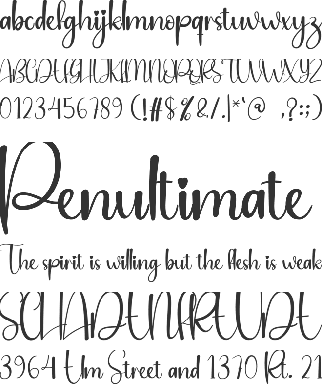 Rain Rumble font preview