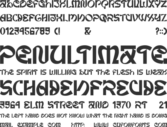 Curtis font preview
