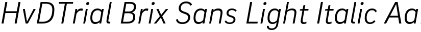 HvDTrial Brix Sans Light Italic font