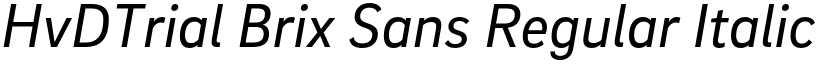 HvDTrial Brix Sans Regular Italic font