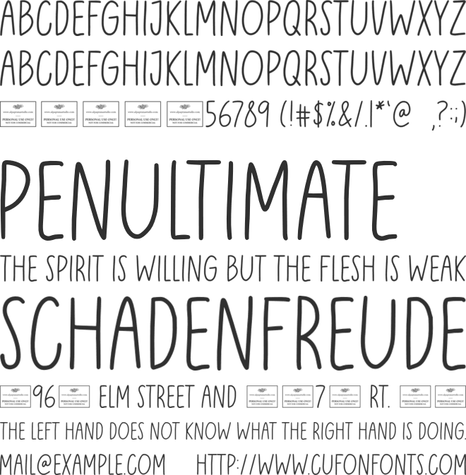 Avocade font preview