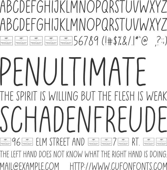 Avocade font preview