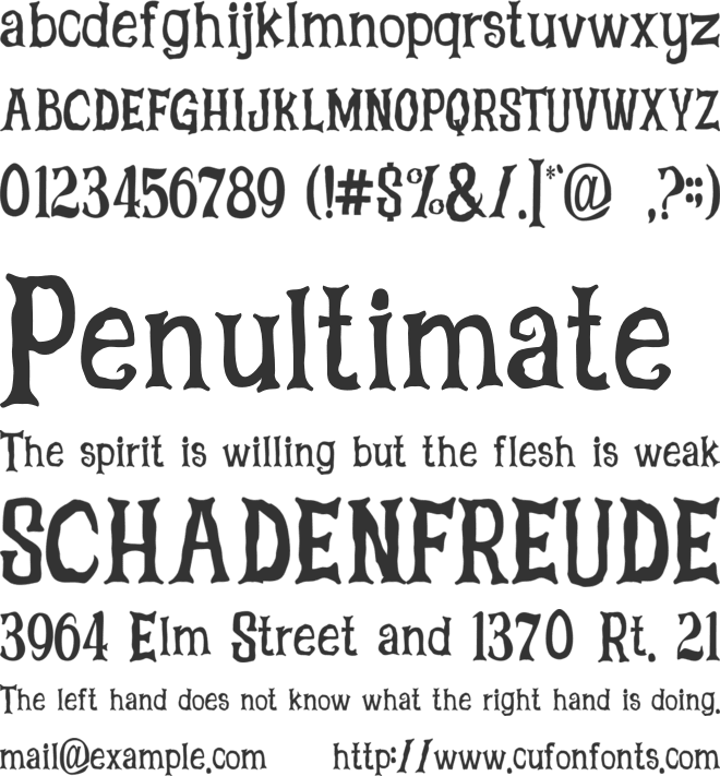 Halloween Nightmare font preview