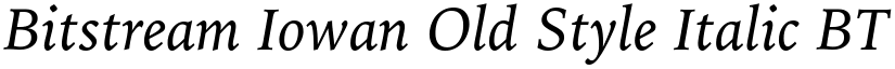 Bitstream Iowan Old Style Italic BT font