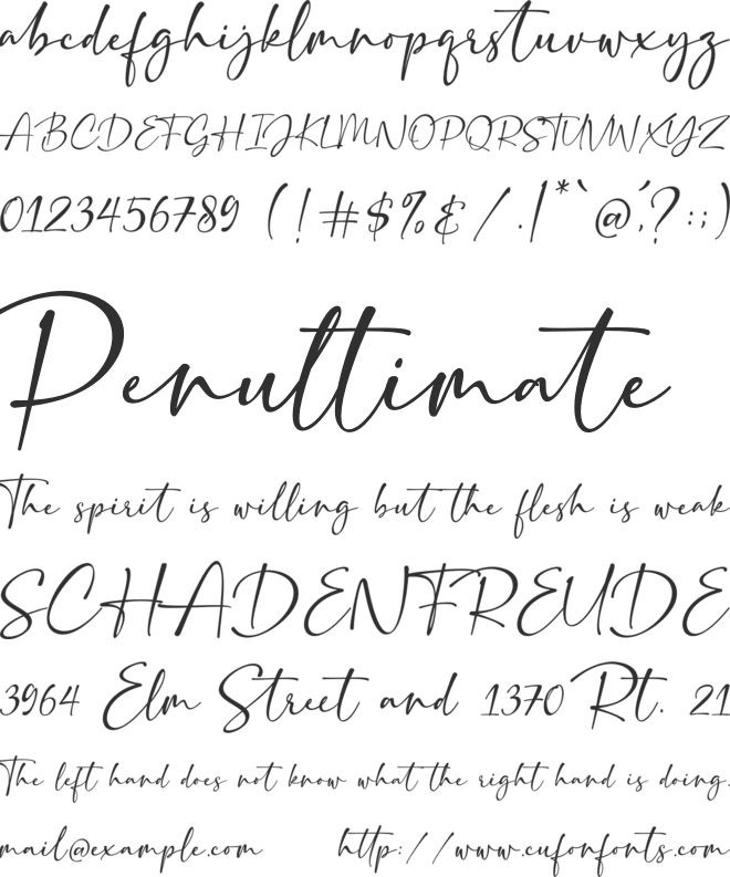 Dating Month font preview
