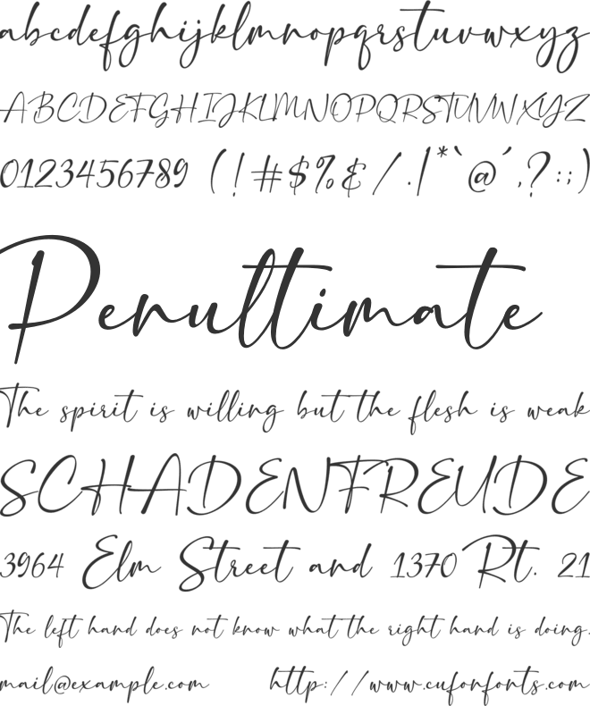 Dating Month font preview