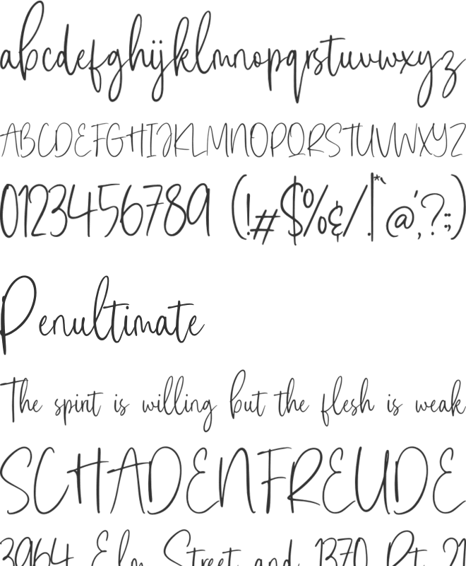 Serenade Essentials font preview