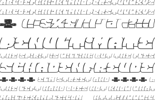 Barred Outline PERSONAL USE font preview